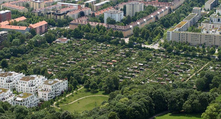 Luftaufnahme Kleingartensiedlung in München Schwabing
