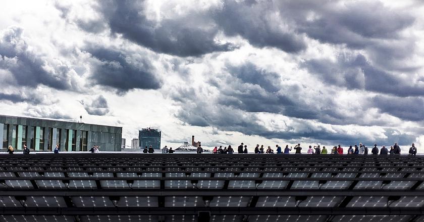 Auf dem Solardach des Futurium-Gebäudes in Berlin Mitte