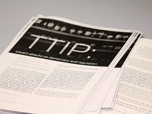 Es sieht nicht gut aus für das Freihandelsabkommen TTIP zwischen den USA und der EU. (Foto: Sinn Féin, CC BY 2.0, https://www.flickr.com/photos/sinnfeinireland/16999097188/)