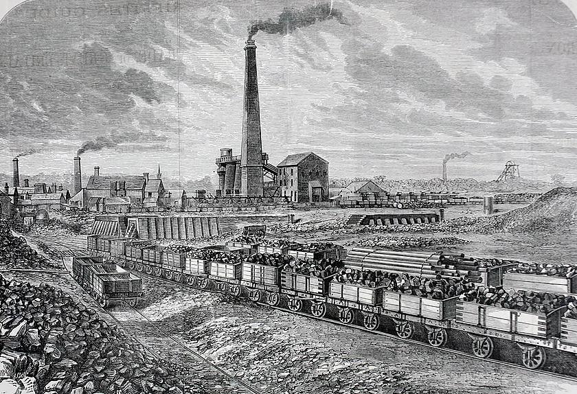 Historisches Bild der britischen Kohleverstromung 