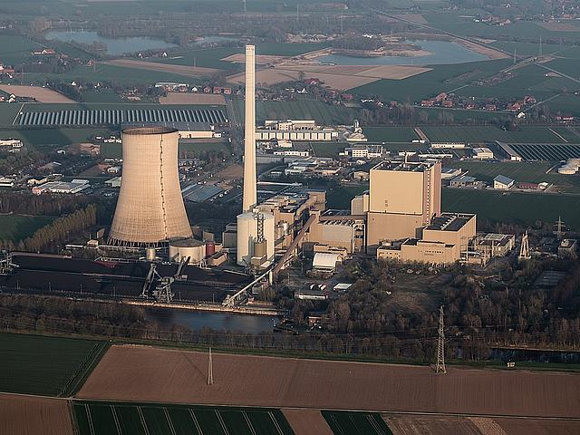 Luftbild des Steinkohlekraftwerks Heyden 4 in Lahde, Nordrhein-Westfalen