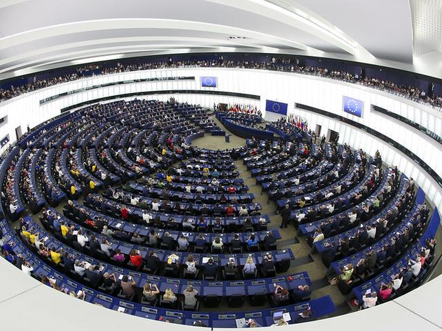 Blick in den Sitzungssaal des EU-Parlaments