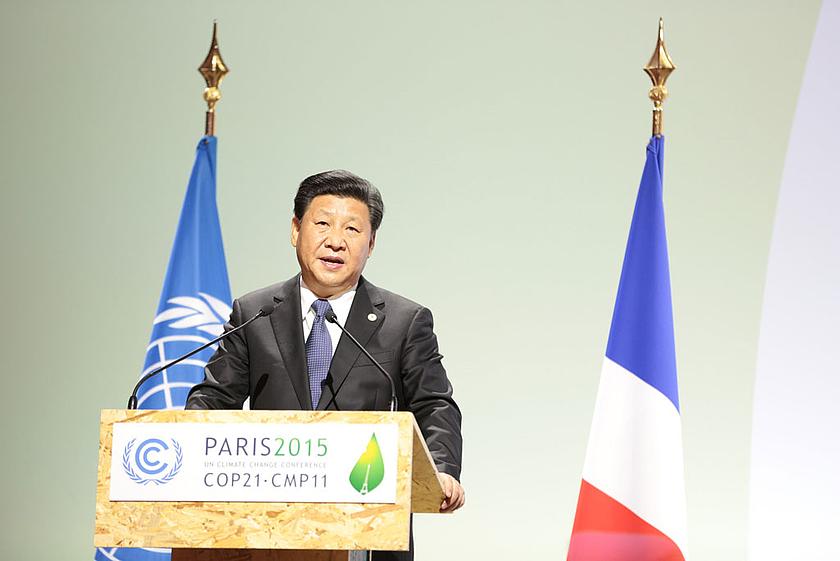 Chinas Staatspräsident Xi Jinping auf der Pariser Klimakonferenz Ende 2015 in Paris. (Foto: © <a href="https://www.flickr.com/photos/unfccc/23399298156/">UNFCCC</a>, <a href="https://creativecommons.org/licenses/by/2.0/" target="_blank">CC BY 2.0</a>)