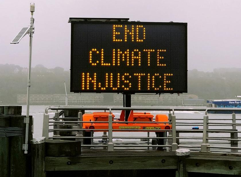 Klimagerechtigkeit, Klimakrise, Leuchttafel