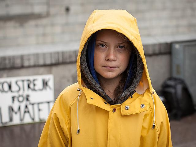 Greta Thunberg beim Klimastreik in Schweden