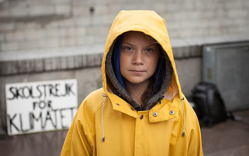 Greta Thunberg beim Klimastreik in Schweden