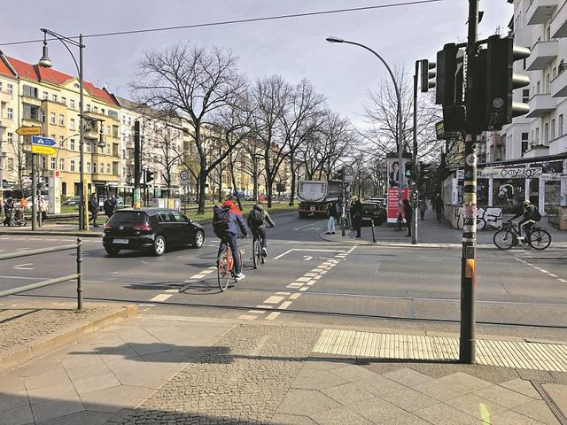 Ungeschützte Kreuzung in Pankow