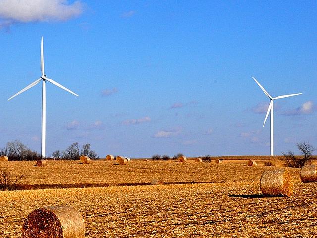 Windräder in der Nähe von Hampton, Iowa. Zukünftig sollen in dem US-Bundesstaat insgesamt 2,4 Millionen Haushalte mit sauberer Windenergie versorgt werden. (Foto: <a href="https://www.flickr.com/photos/theodorescott/5219291287" target="_blank">Theodore