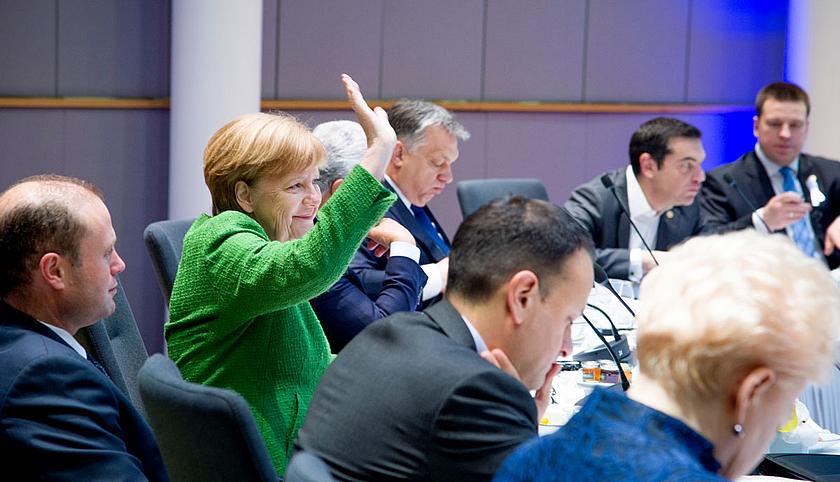 Bundeskanzlerin Angela Merkel im Europäischen Rat in Brüssel.
