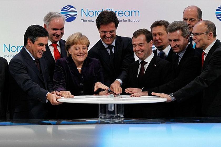 Angela Merkel und Co. bei der Eröffnung von Nord Stream