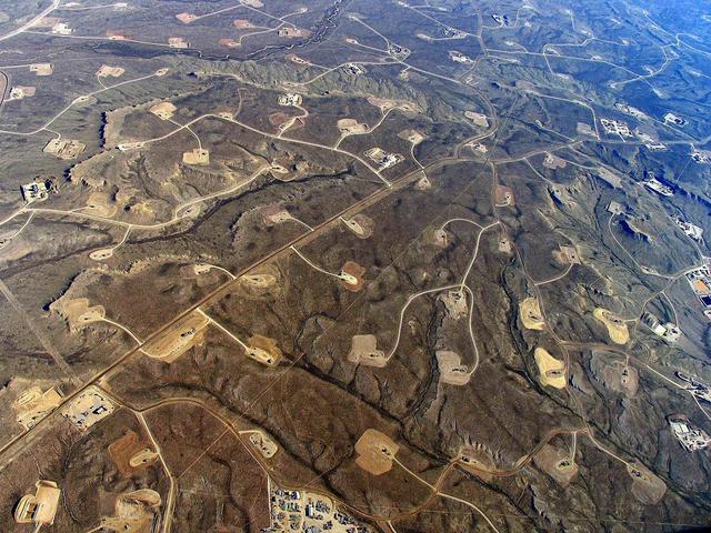 Fracking-Feld Luftaufnahme