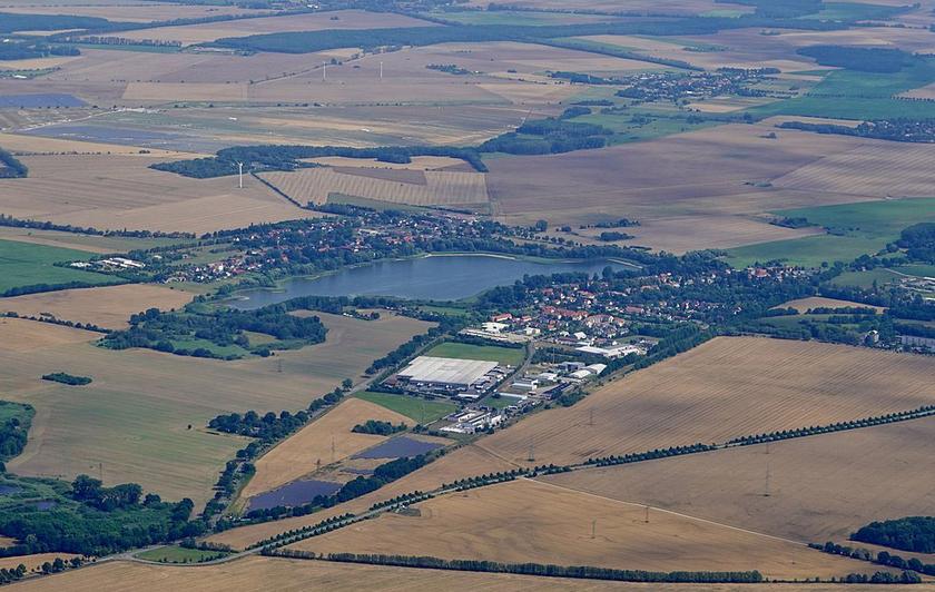 Luftbild der Region Seefeld Löhme mit Solarpark
