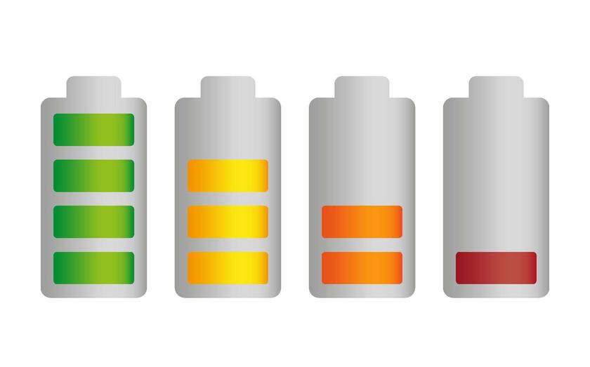 grafische Darstellung von Batterien mit verschiedenen Ladezuständen