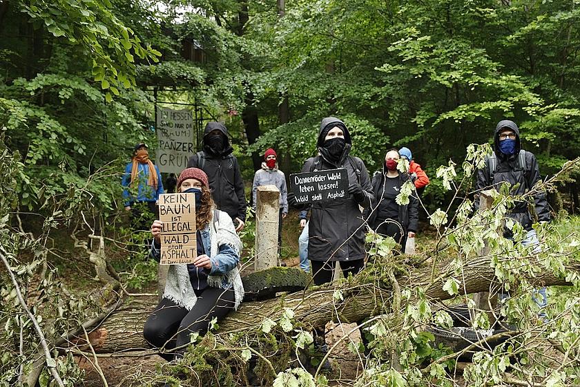 Bild von Klimaaktivisten im Dannenröder Wald
