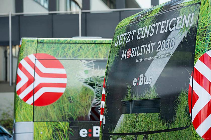 Über 20 kommunale Verkehrsbetriebe wie in Osnabrück testen schon batteriebetriebene E-Busse. (Foto: Stadtwerke Osnabrück)