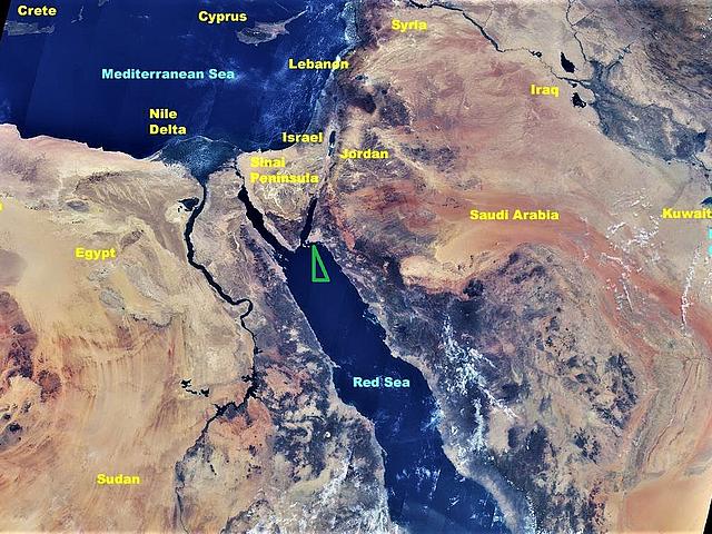 Luftaufnahme der NASA von Saudi-Arabien, rotem Meer und angrenzenden Staaten
