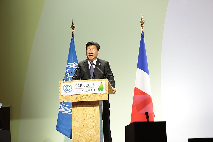 Chinas Staatschef Xi Jinping beim Pariser Klimagipfel 2015