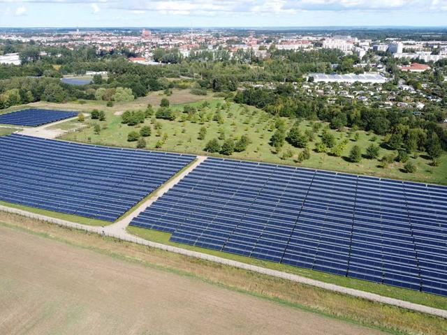 Luftaufnahme Solarthermieanlage Greifswald