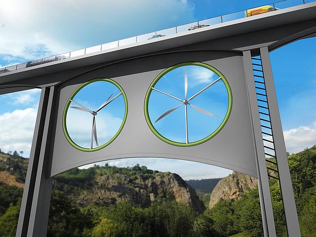 Das spanisch-britische Forscherteam favorisiert das Konzept mit zwei mittelgroßen Rotoren, obwohl 24 kleine Turbinen unter dem Aspekt der reinen Energiegewinnung am effizientesten wären. (Grafik: José Antonio Peñas, Sinc)