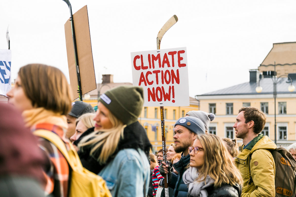 Auch in Helsinki gingen in den letzten Monaten Menschen für den Klimaschutz auf die Straßen.